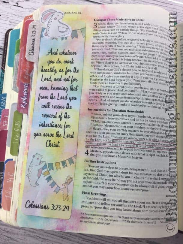 Bible journaling Colossians 3-23 - Bible Journaling Ministries