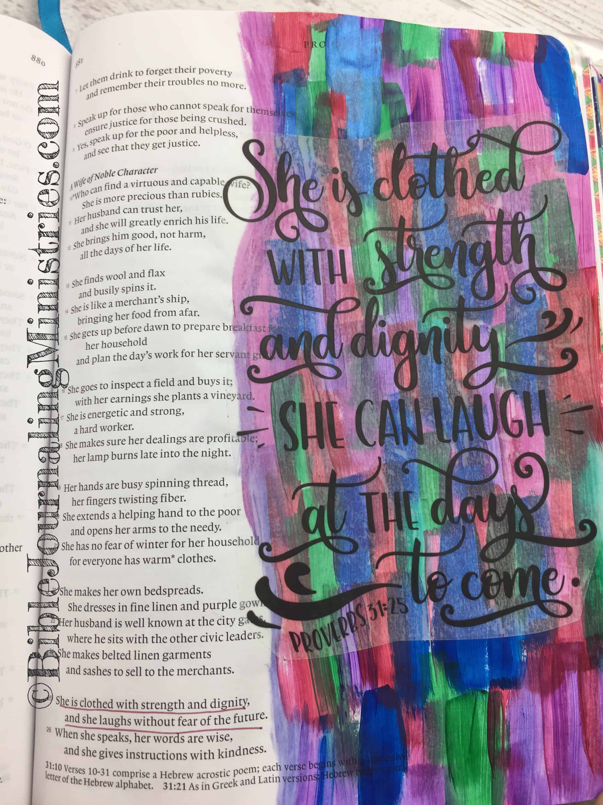 Bible Journaling Proverbs 31:25 - Bible Journaling Ministries