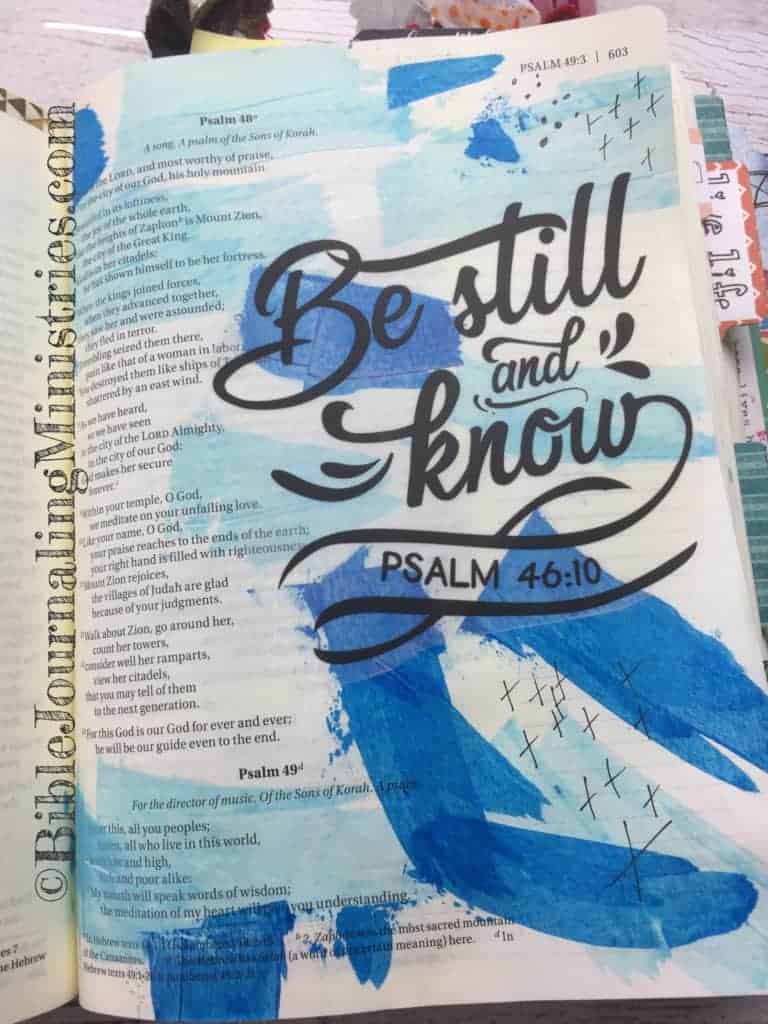 Bible Journaling Psalm 46:10 - Bible Journaling Ministries