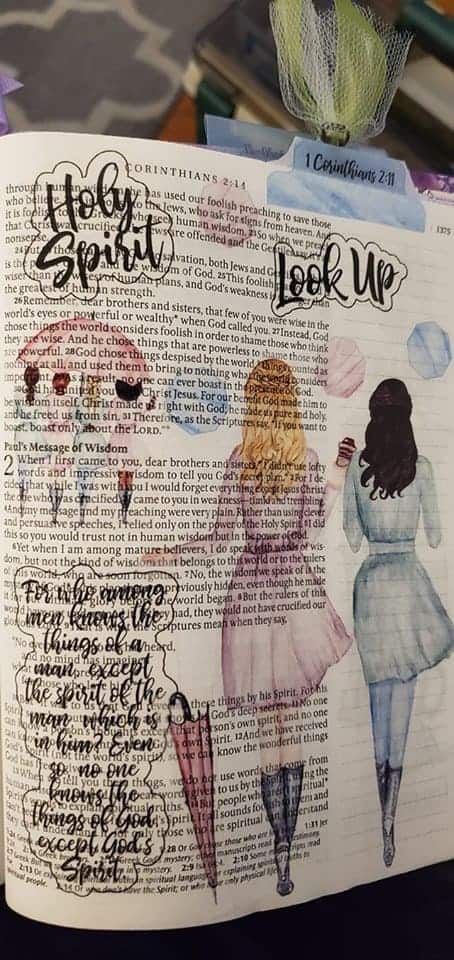 Bible journaling honoring the spirit