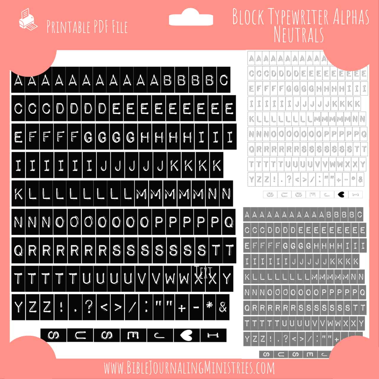 Neutral Letters Alphabet Print