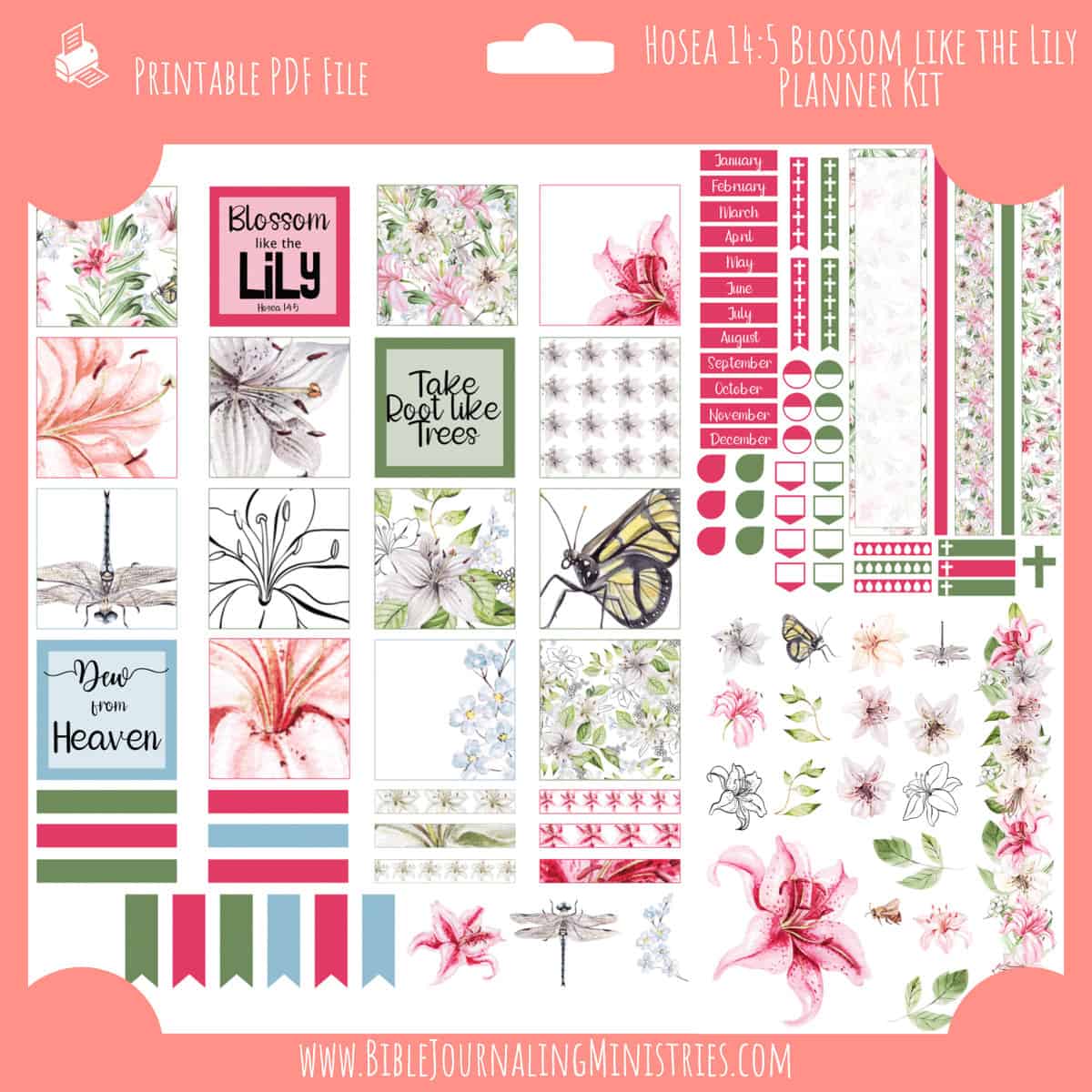 Hosea 14:5 - Blossom like the Lily Planner Kit